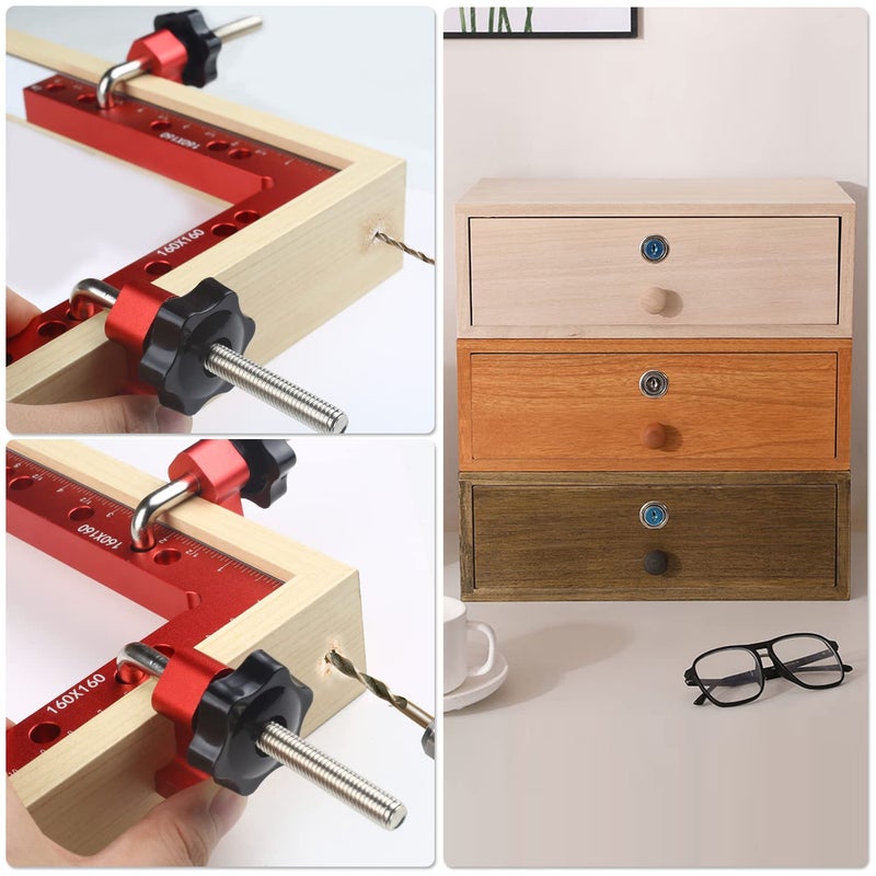 YYinno Clamping Squares for Woodworking, 6.3"" x 6.3"" 90 Degree Positioning Squares Right Angle Corner Clamps for Woodworking, 16 x 16cm Aluminum Alloy Corner Clamp Tool for Picture Frame Box Cabinets - Image 3